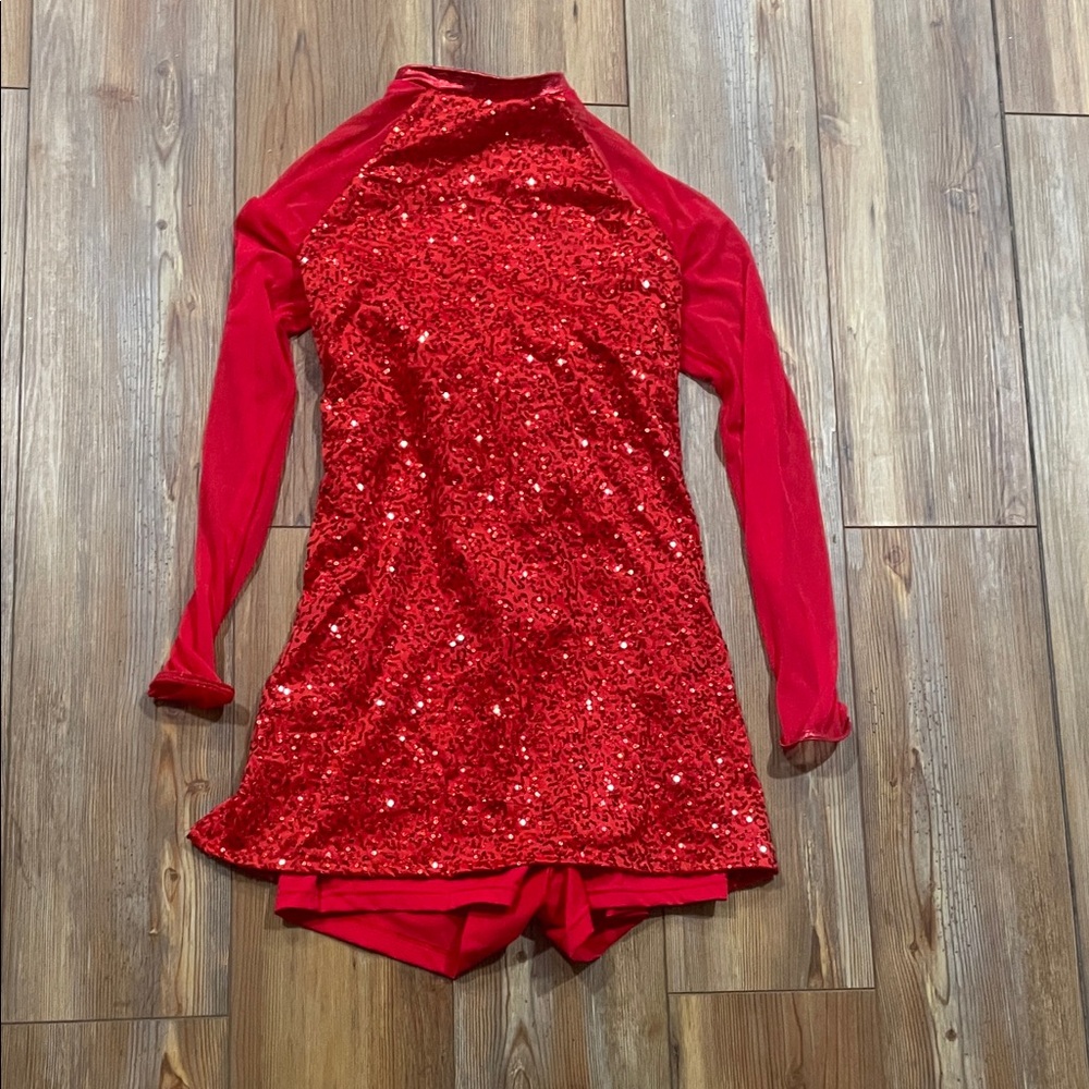 Balera Sparkling Red Long Sleeve Dress
